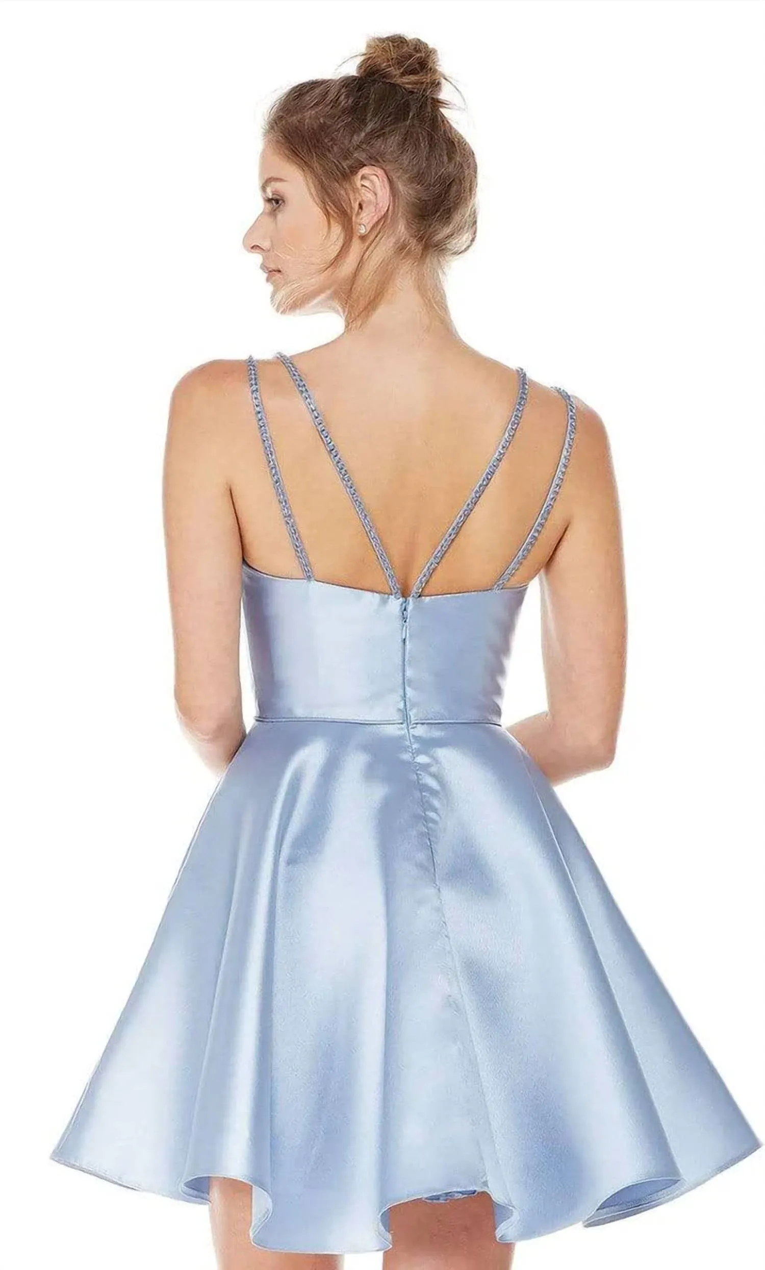 Alyce Paris - Double Beaded Strap Mikado Prom Dress