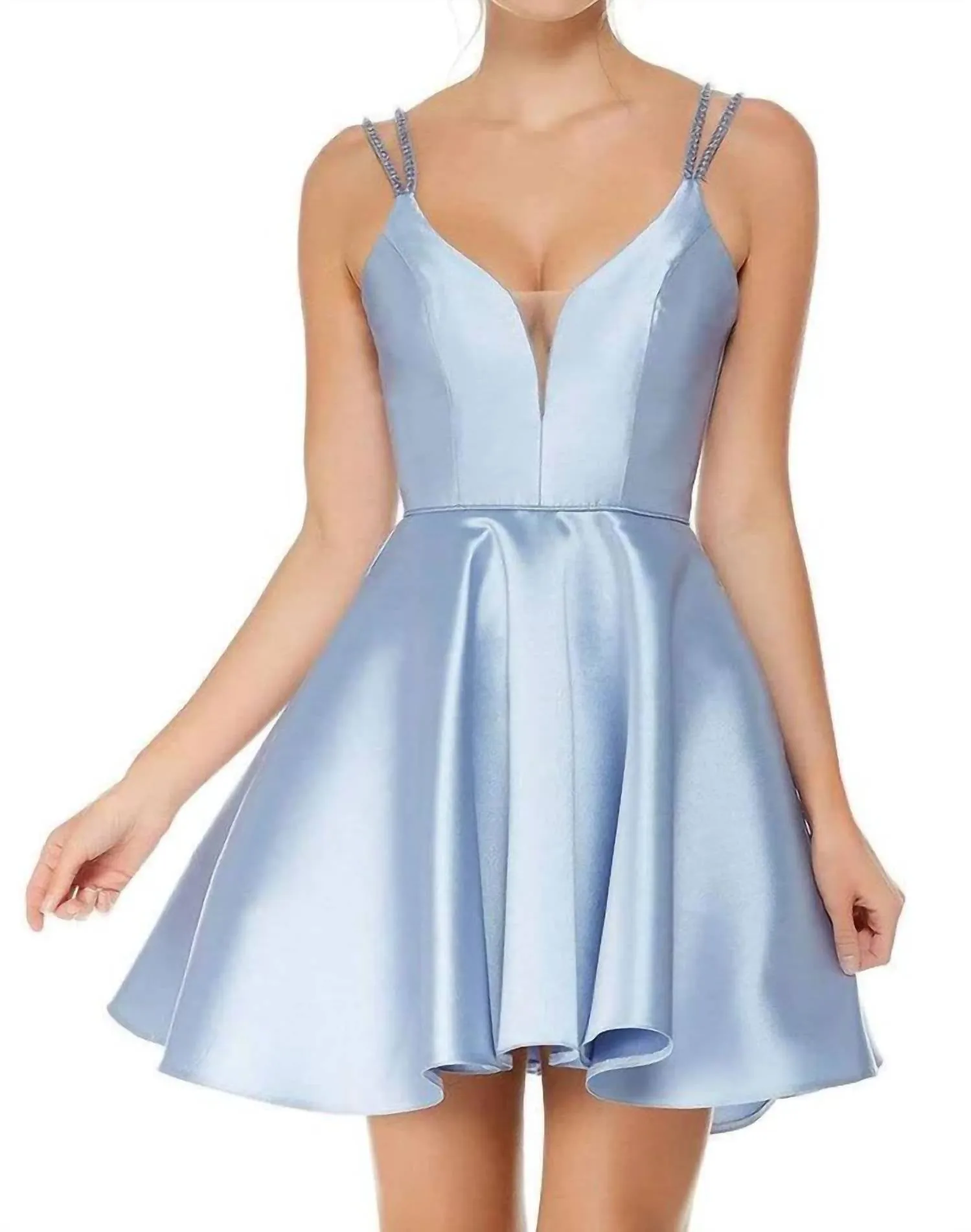 Alyce Paris - Double Beaded Strap Mikado Prom Dress