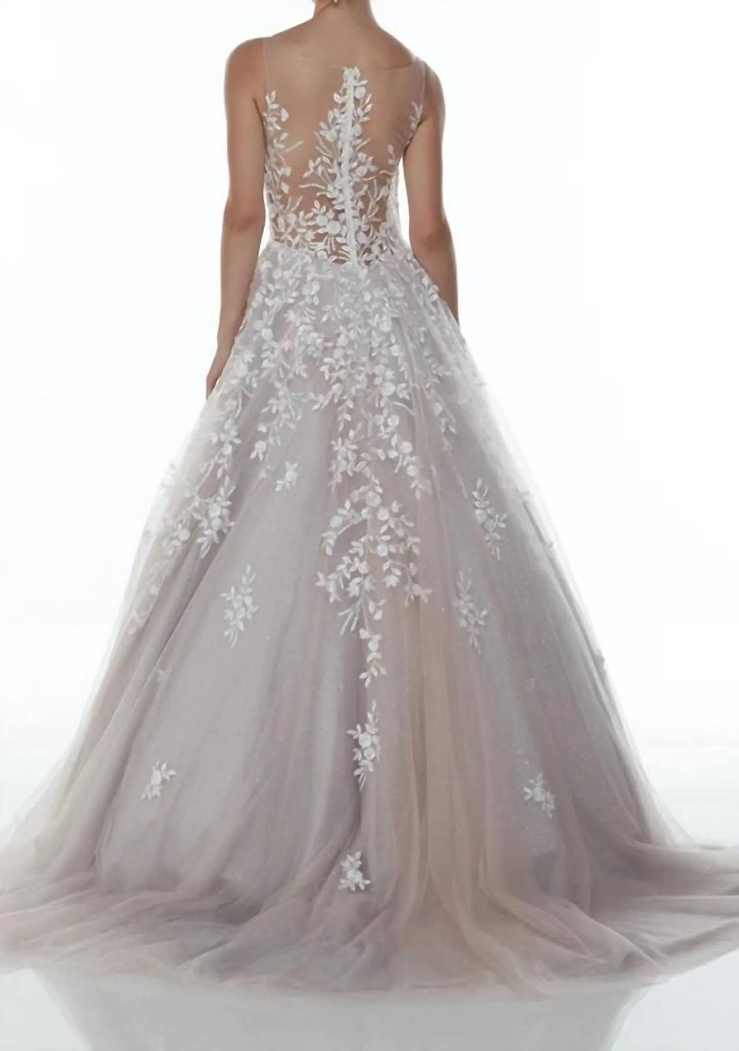 Alyce Paris - Embroidered Back Illusion Ball Dress