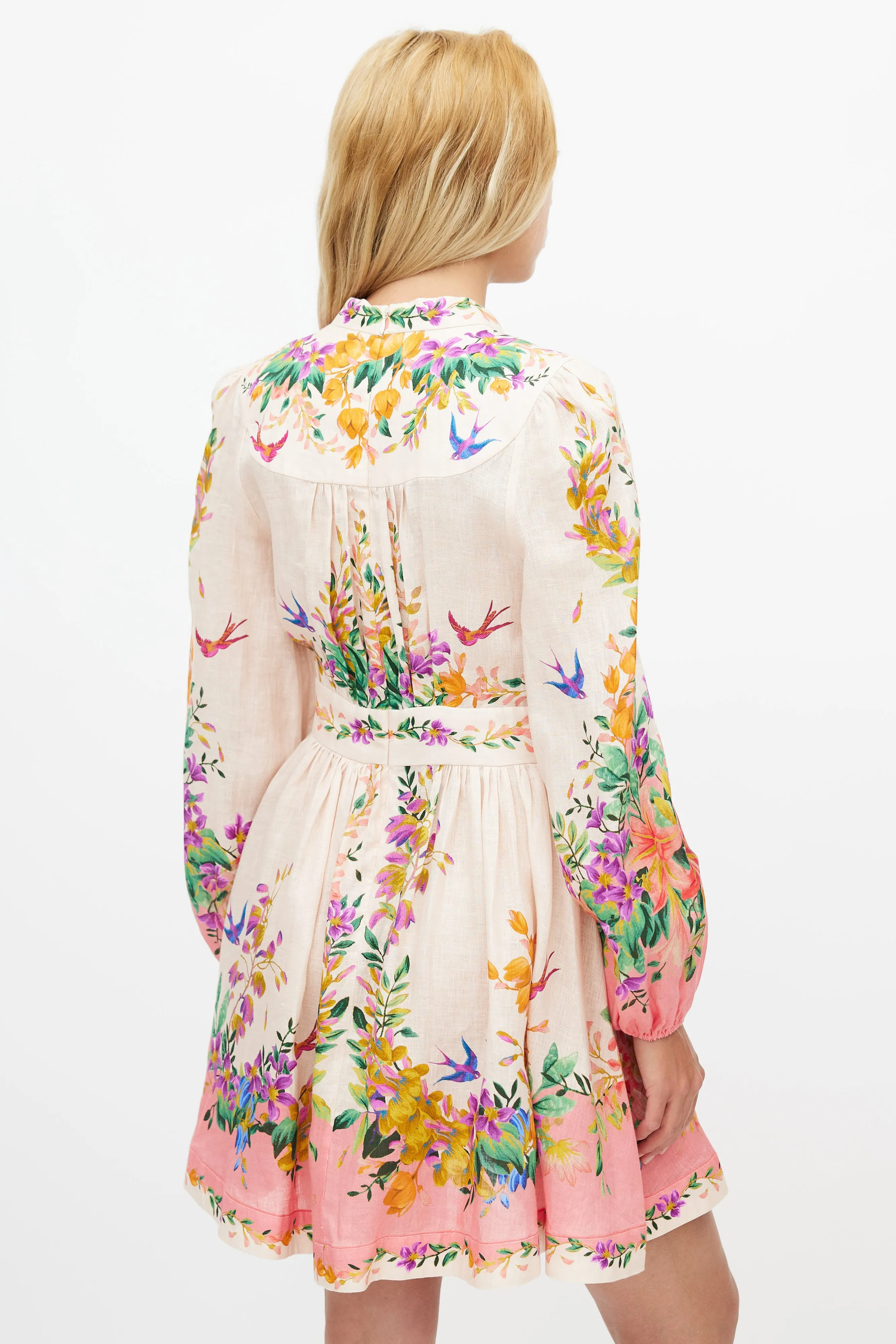 Beige & Multicolour Floral Tropicana Dress