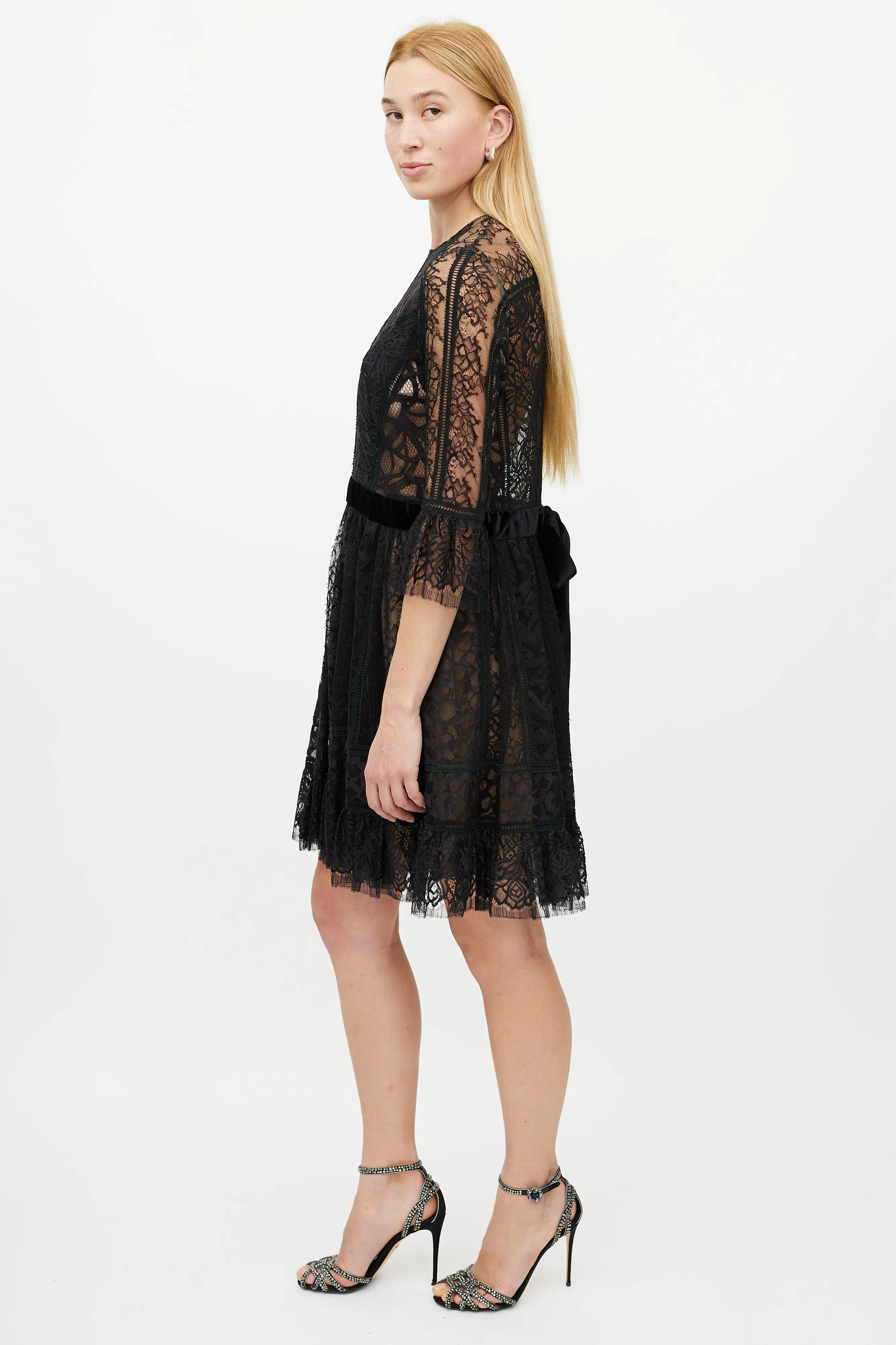 Black Floral Lace Dress