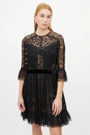 Black Floral Lace Dress