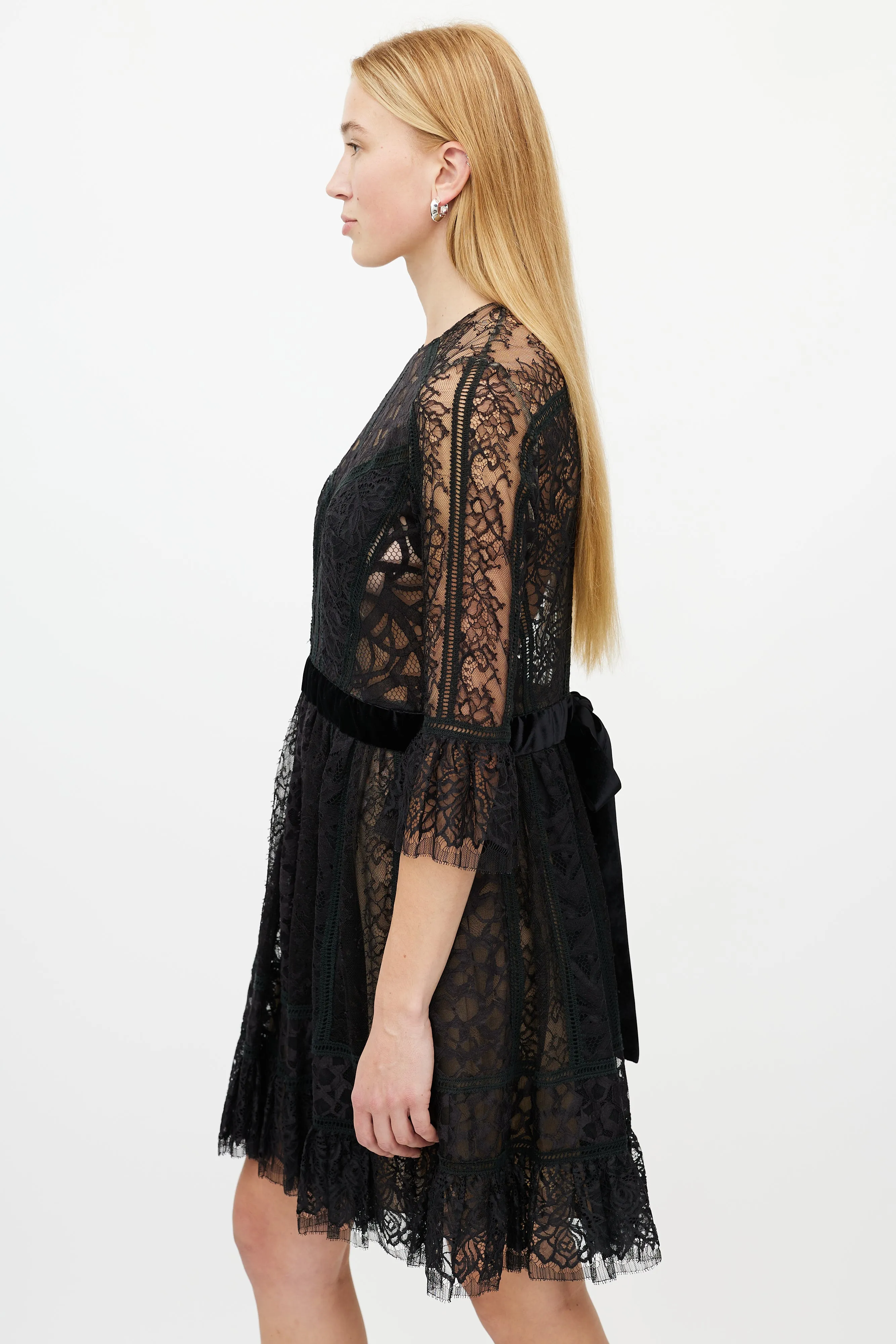 Black Floral Lace Dress