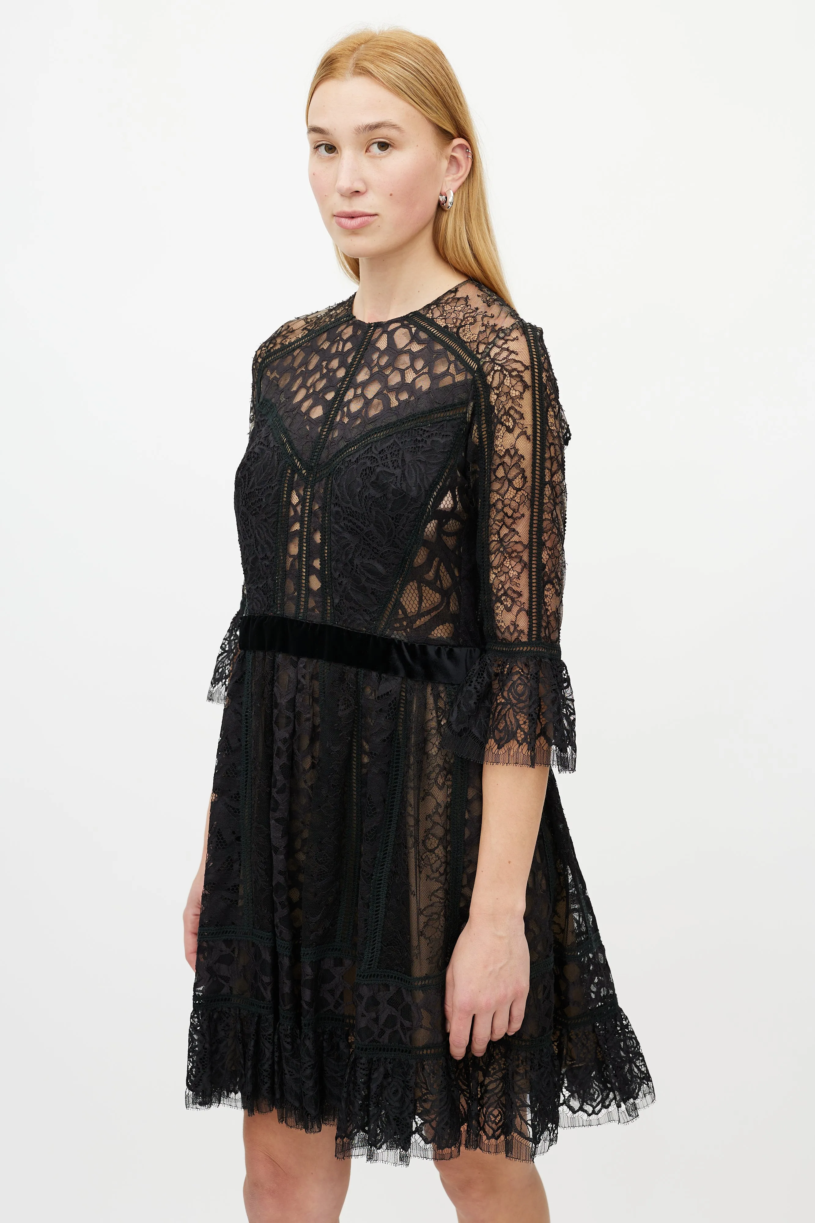 Black Floral Lace Dress