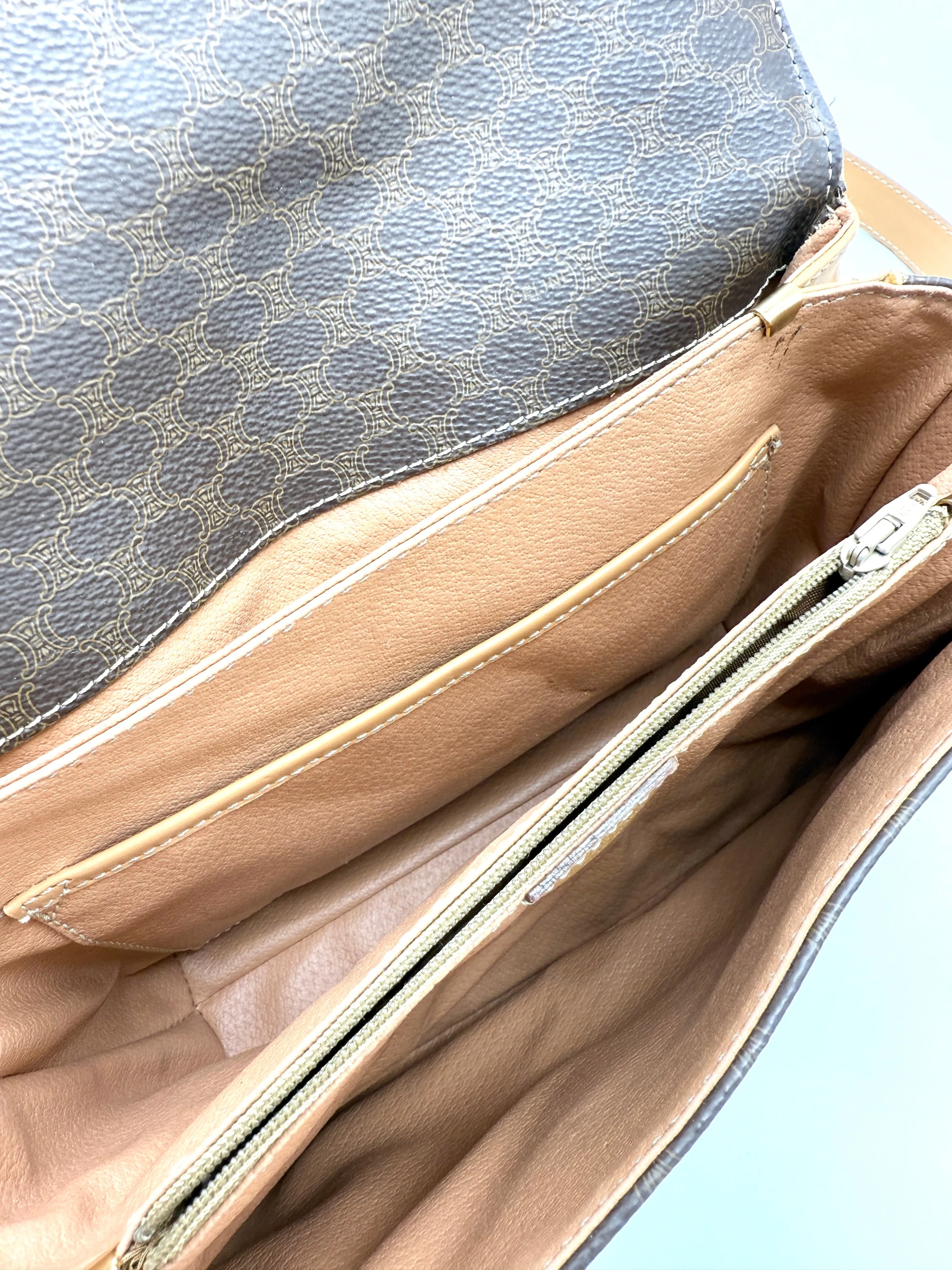 Celine Brown Macadam Accordion Crossbody