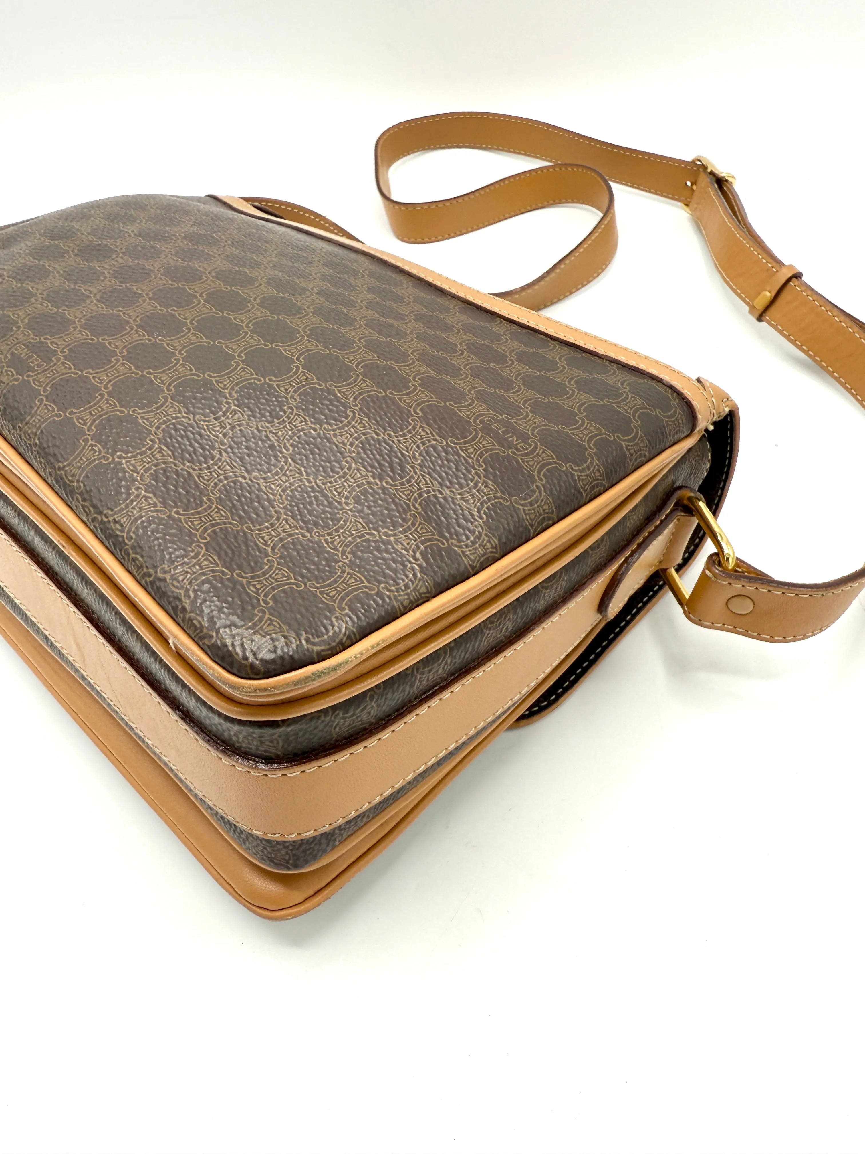 Celine Brown Macadam Accordion Crossbody
