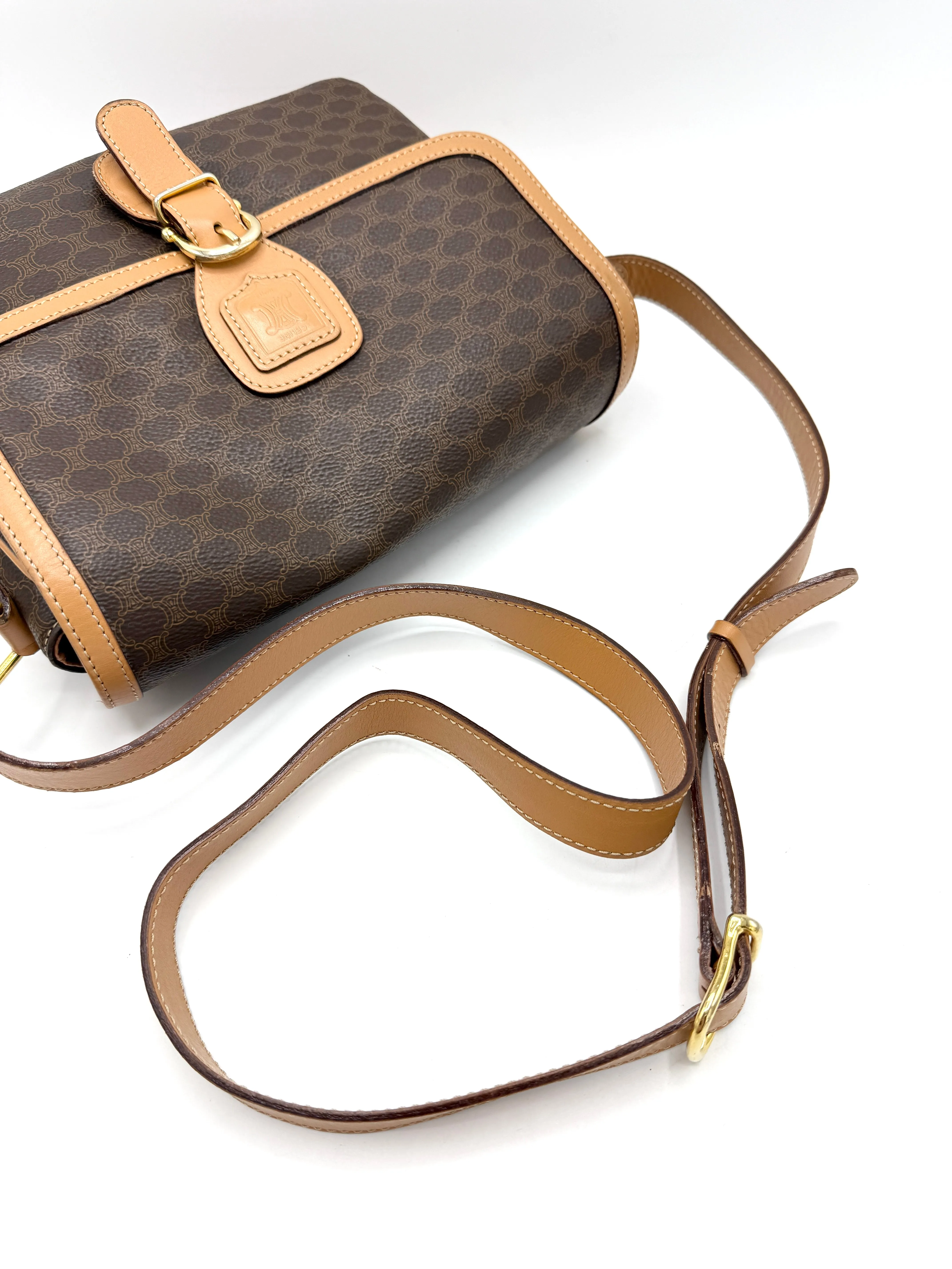 Celine Brown Macadam Accordion Crossbody