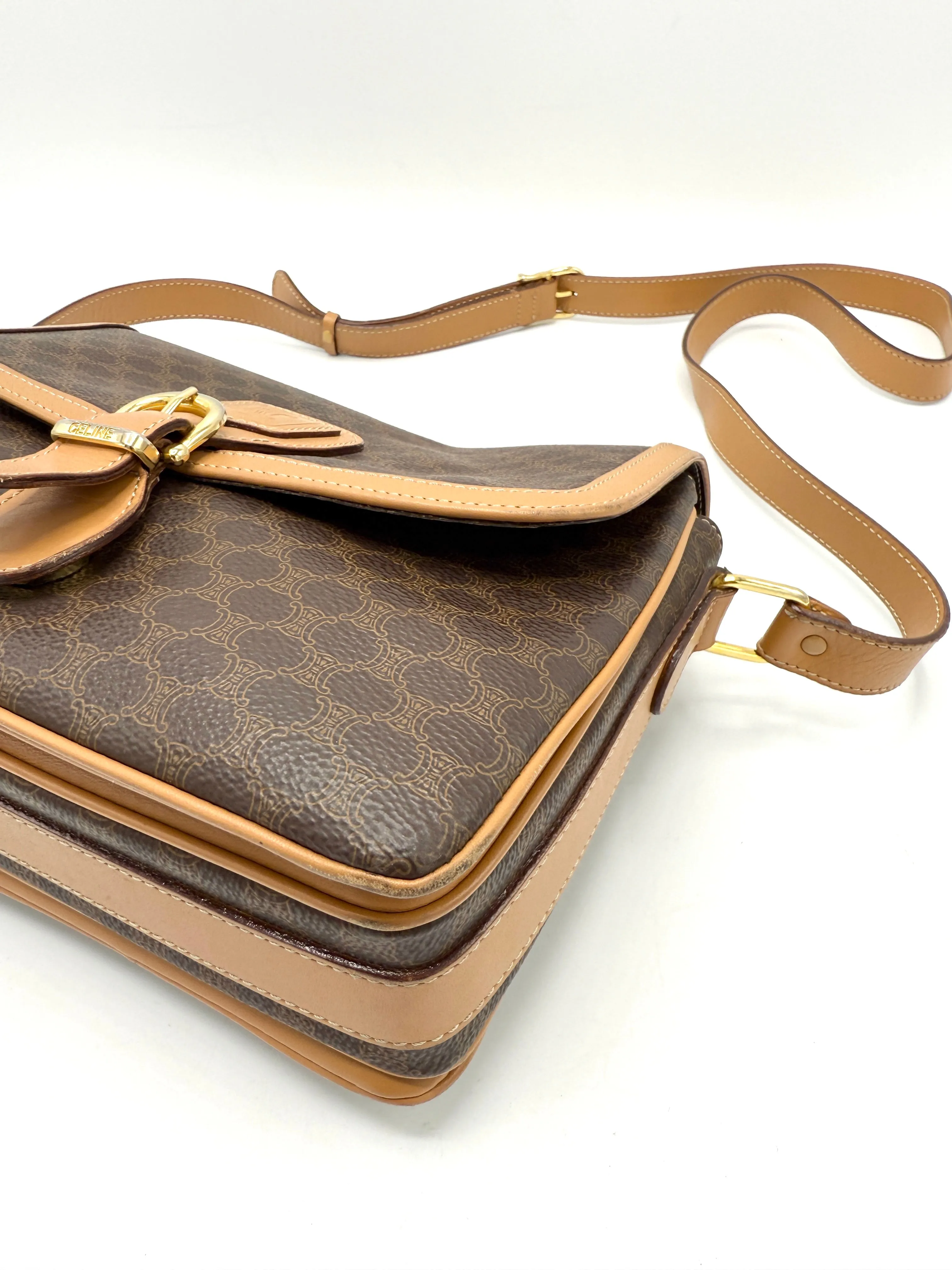 Celine Brown Macadam Accordion Crossbody