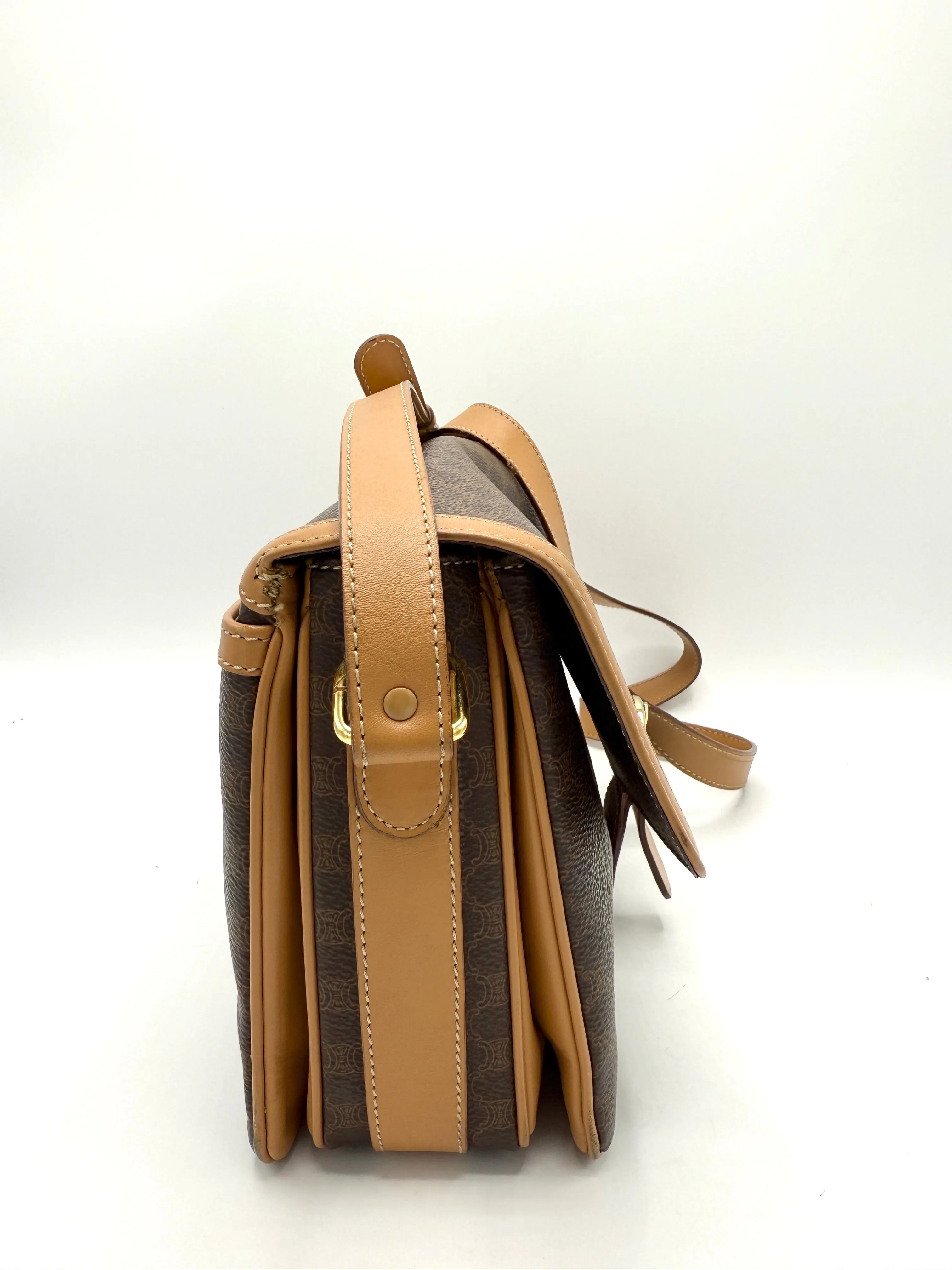 Celine Brown Macadam Accordion Crossbody