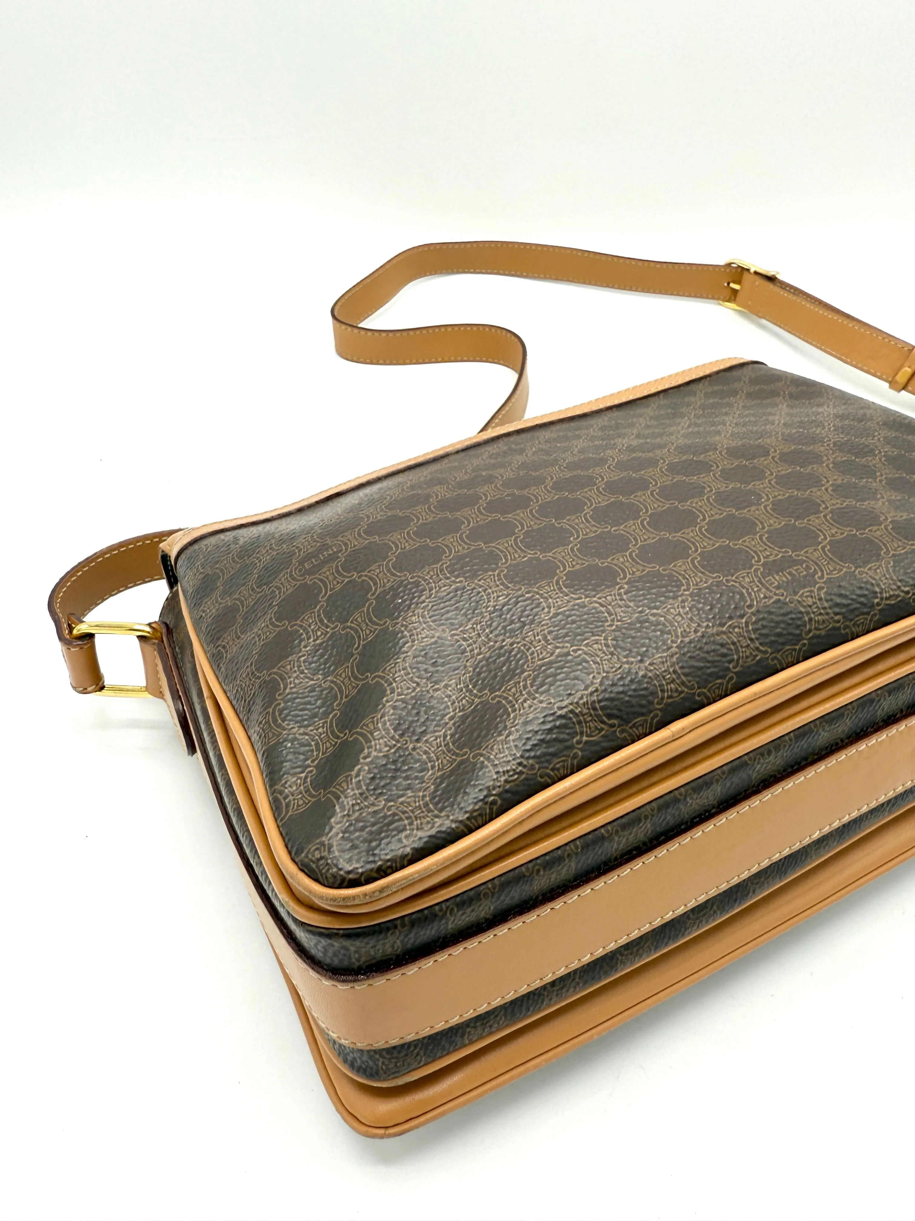 Celine Brown Macadam Accordion Crossbody