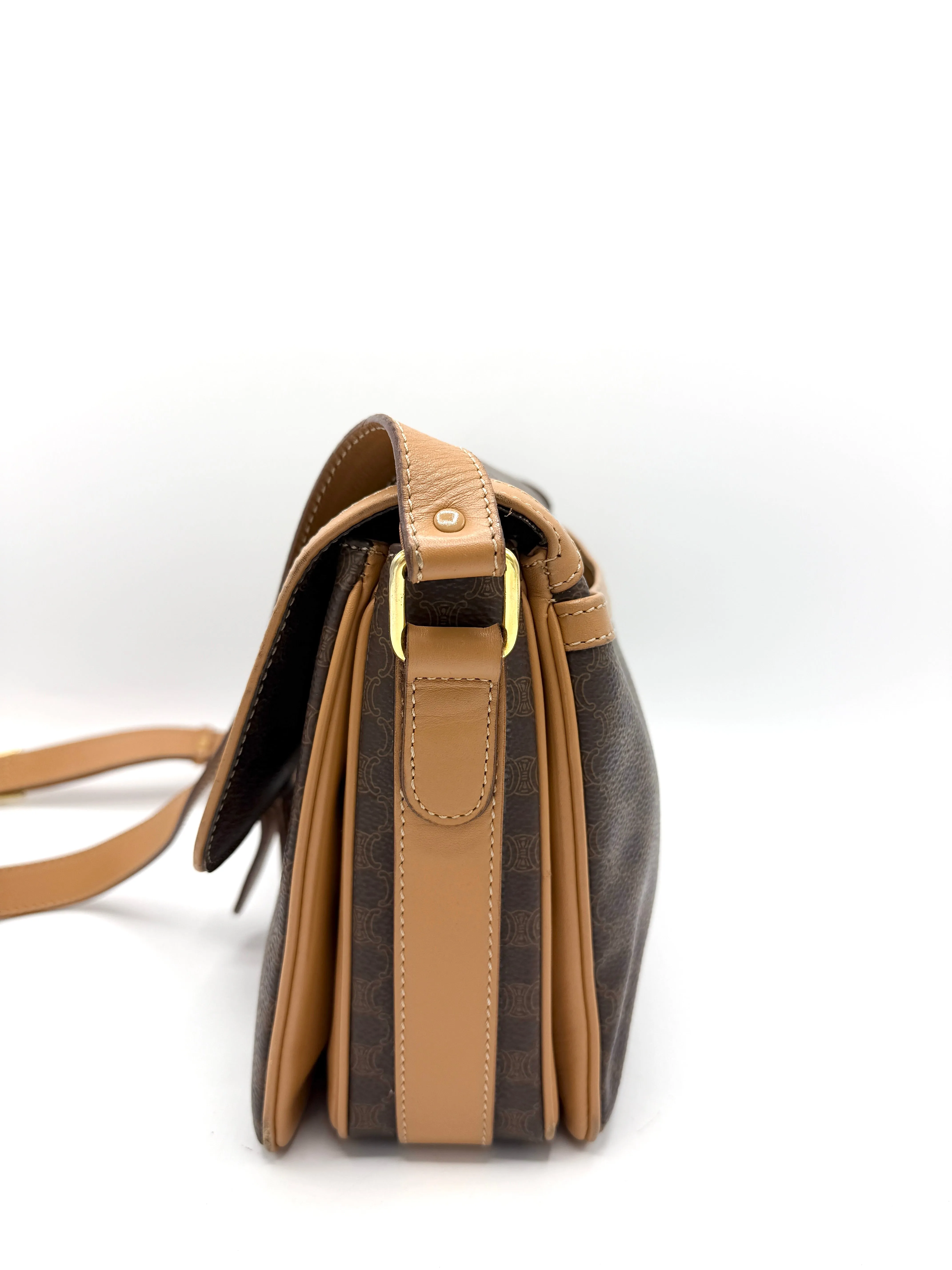 Celine Brown Macadam Accordion Crossbody