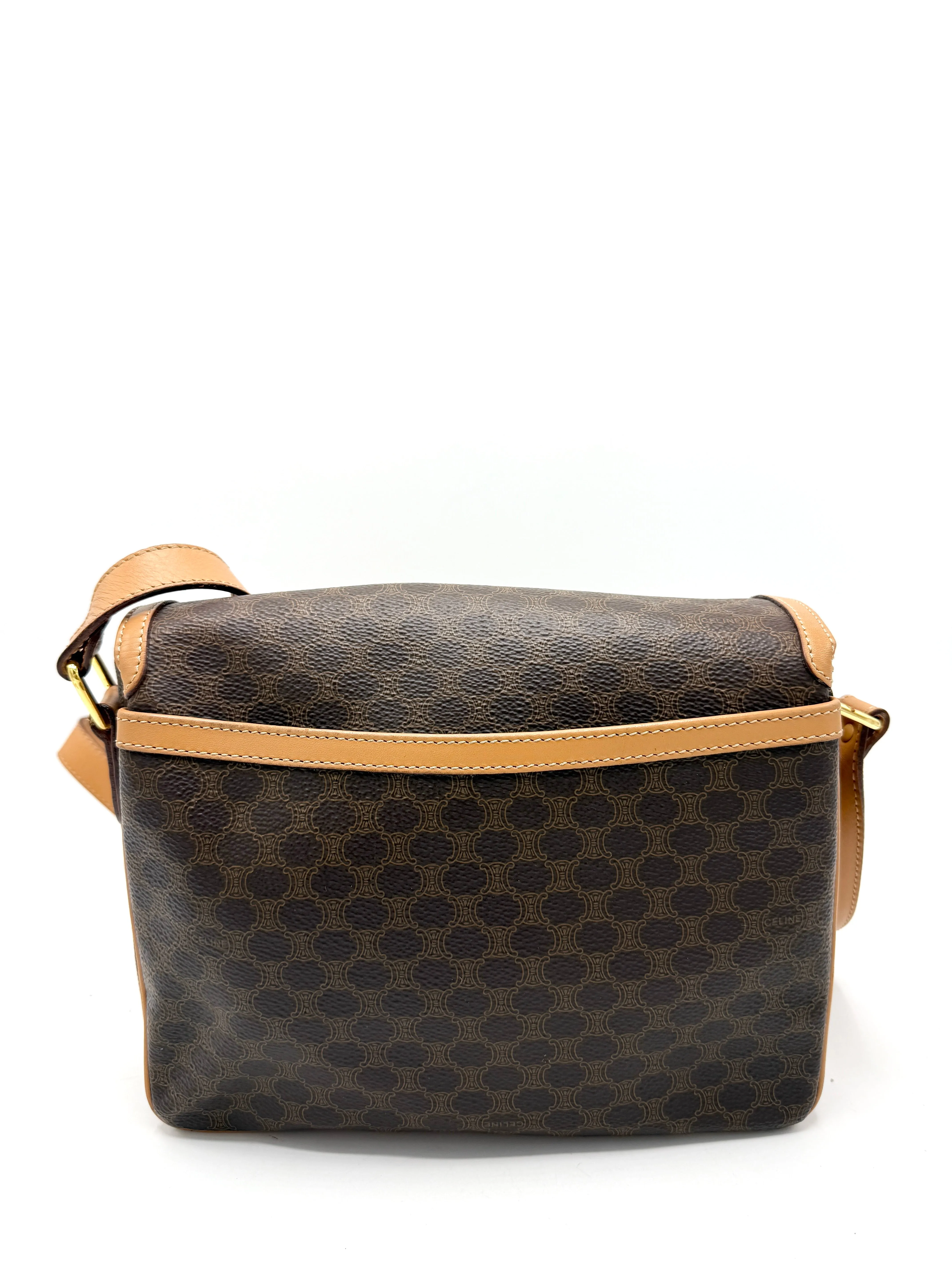 Celine Brown Macadam Accordion Crossbody