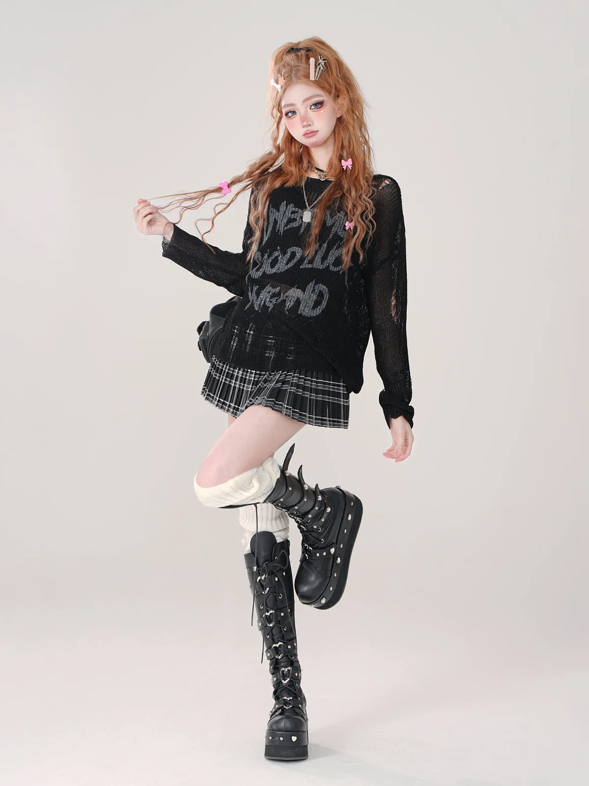 Cool Belt Skirt Check College