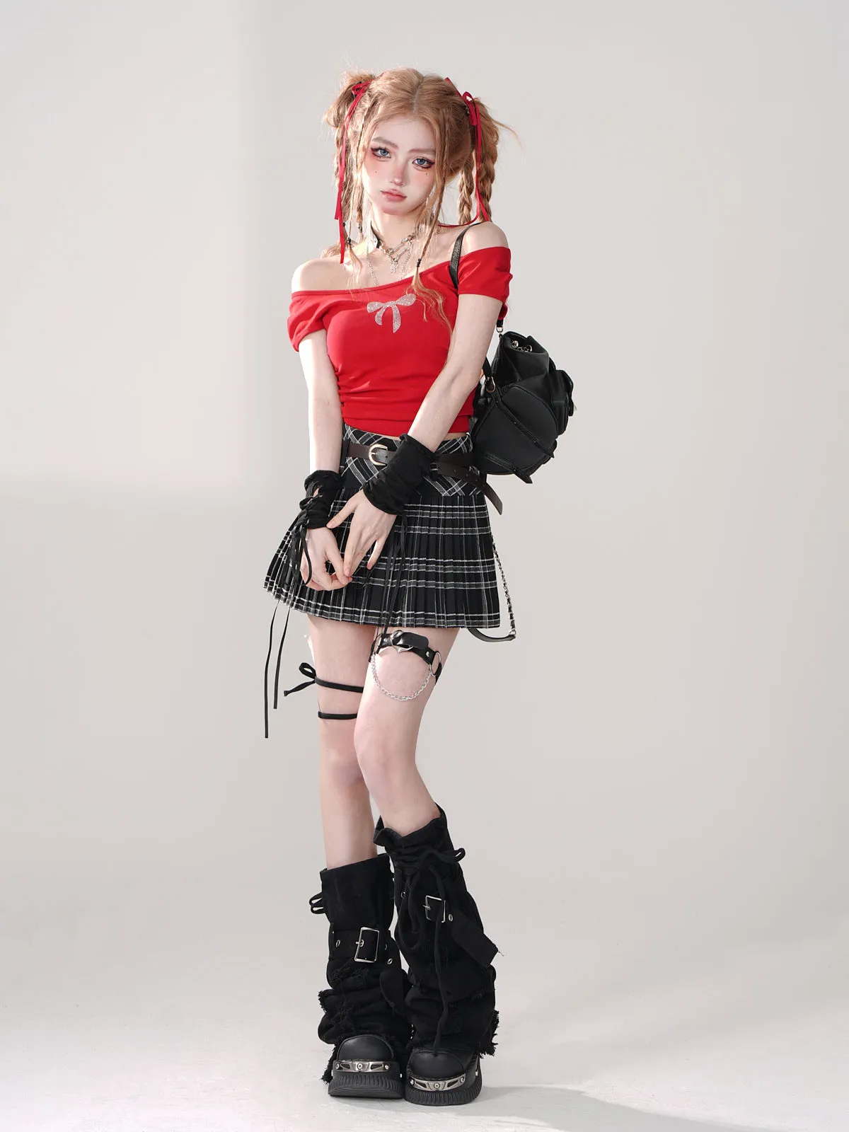 Cool Belt Skirt Check College