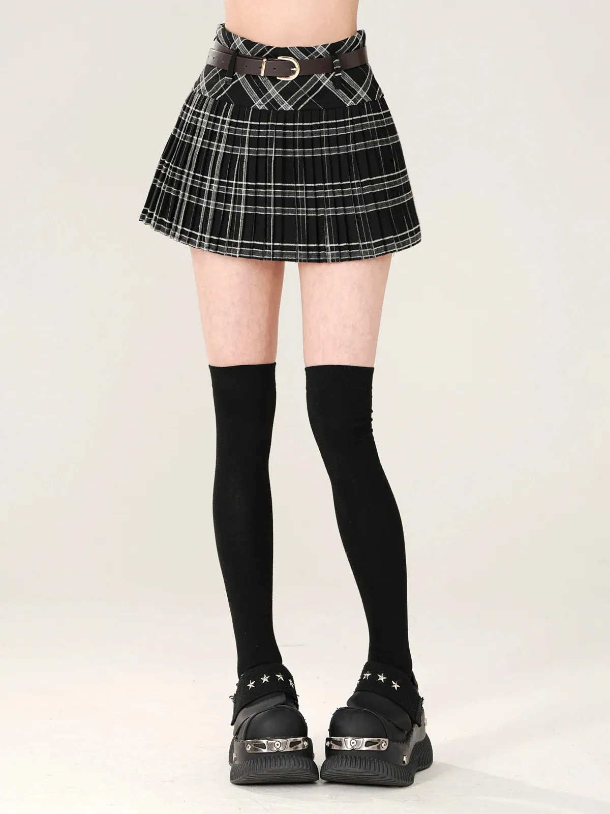 Cool Belt Skirt Check College