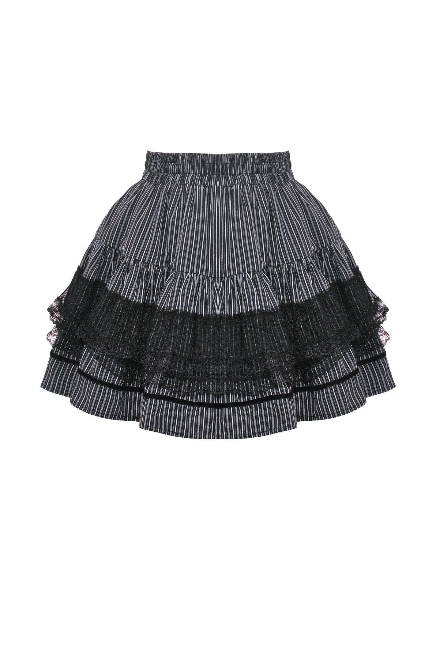 Dark Striped Scholarly Mini Skirt KW366