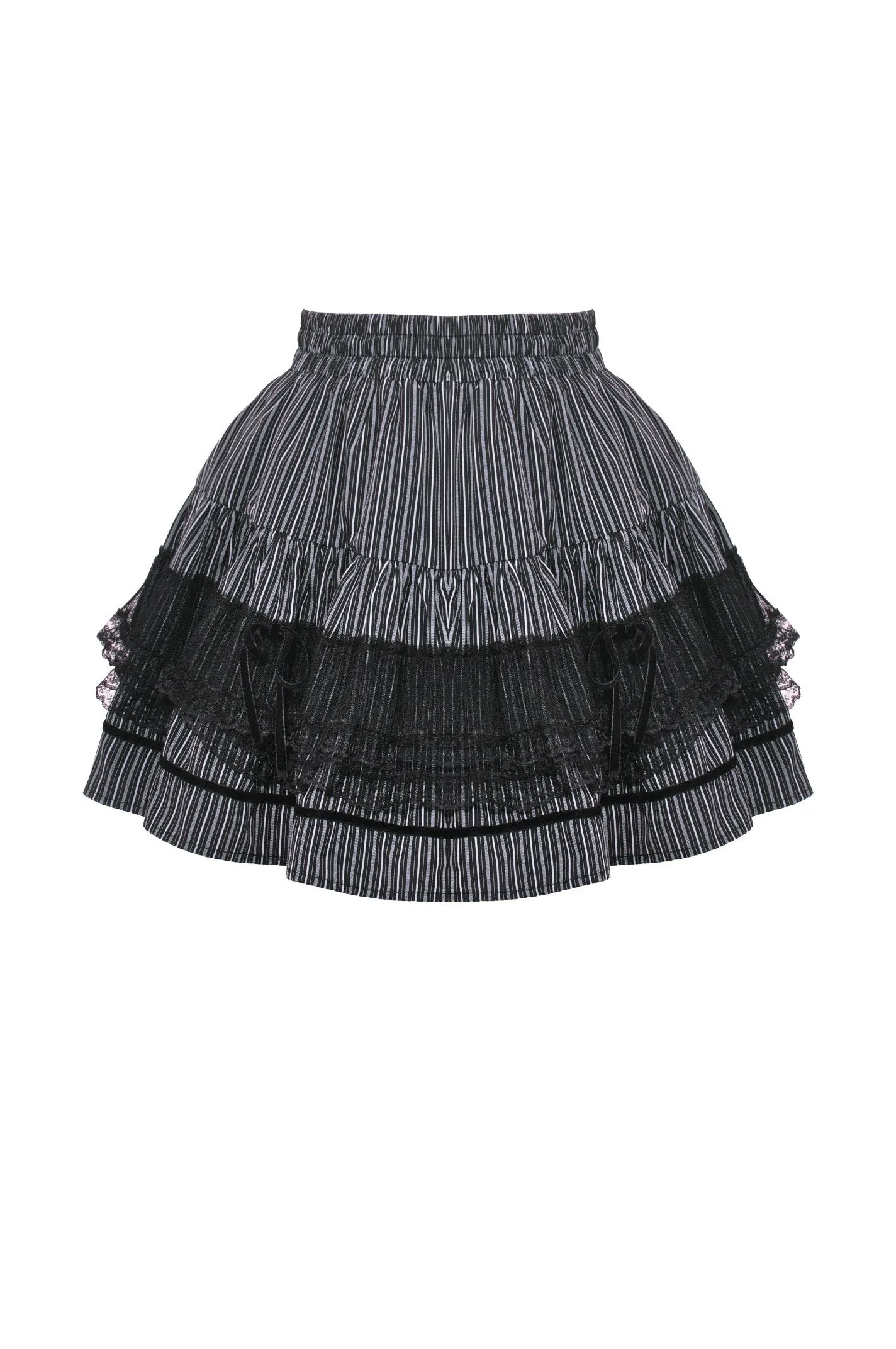 Dark Striped Scholarly Mini Skirt KW366