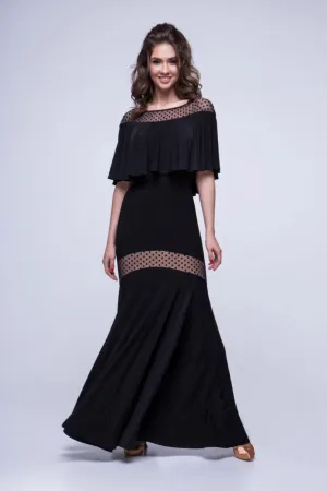 Flared Ballroom Practice Skirt with Mesh Insert Pra 1173