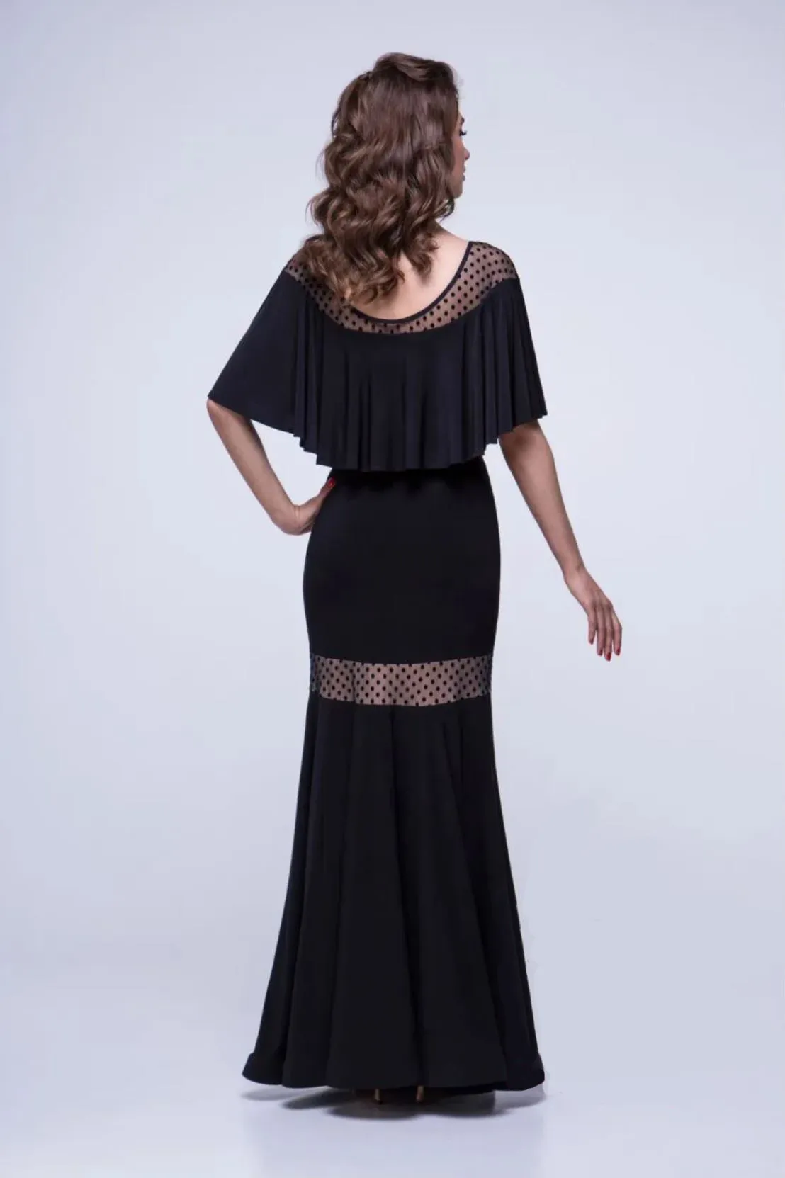 Flared Ballroom Practice Skirt with Mesh Insert Pra 1173