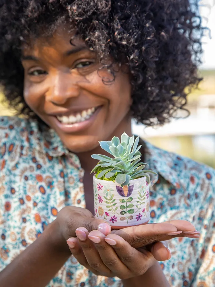FOLK FLOWER MINI ARTISAN PLANTER