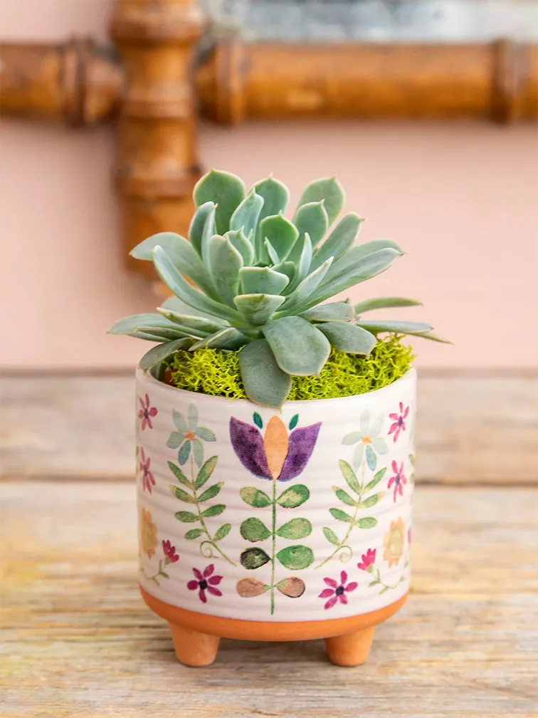 FOLK FLOWER MINI ARTISAN PLANTER