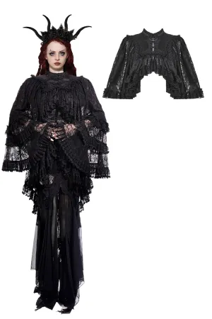 Gothic Elegant Vintage Lace Oversized Sleeves  Cape BW151