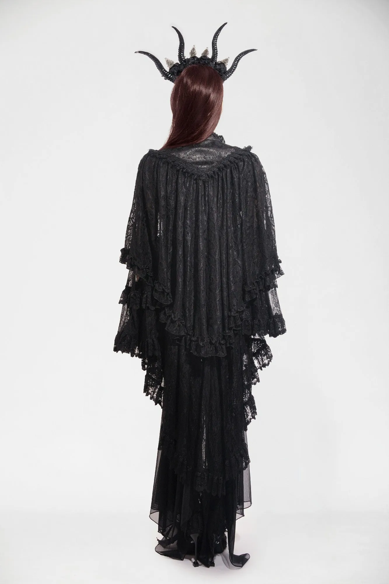 Gothic Elegant Vintage Lace Oversized Sleeves  Cape BW151