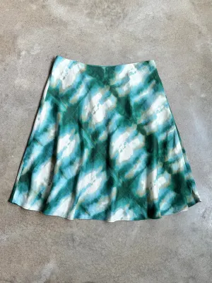 Green & Blue Tie Dye Linen Skirt (L/XL)