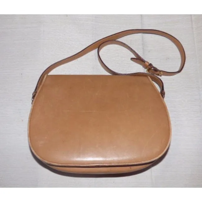 Gucci Vintage Designer Purses Camel Tan Leather Shoulder Bag