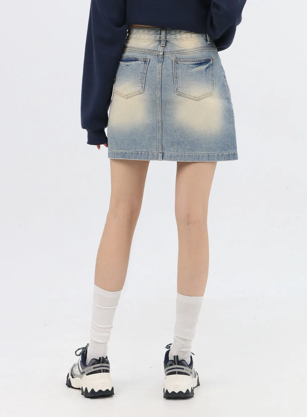 Light Washed Denim Mini Skirt IN310