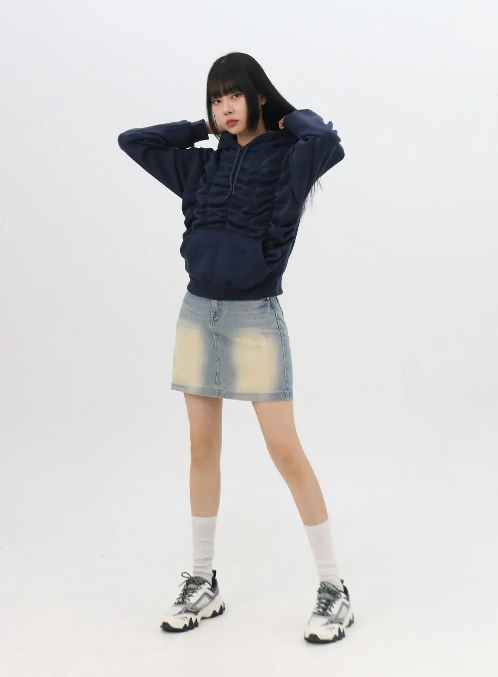 Light Washed Denim Mini Skirt IN310