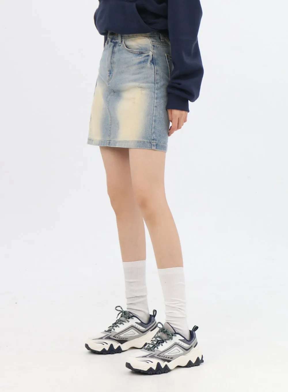 Light Washed Denim Mini Skirt IN310