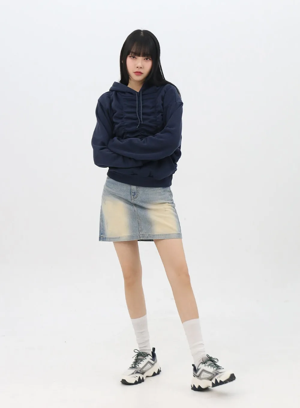 Light Washed Denim Mini Skirt IN310