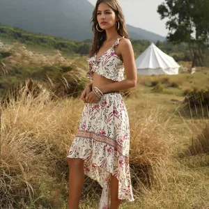 Spring and summer casual printing two-piece