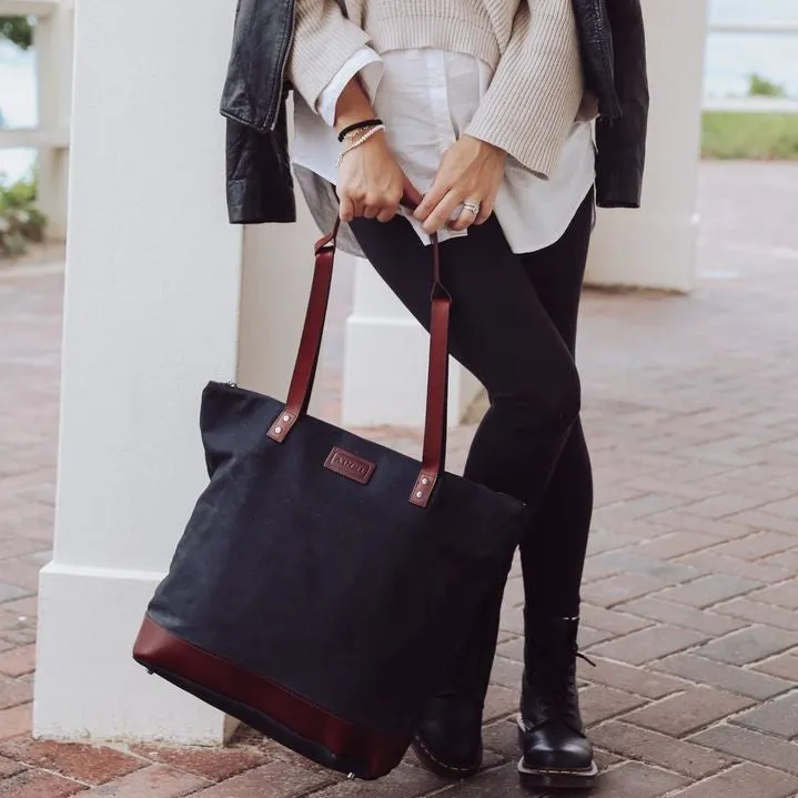 The Luxe Arch Bag - Black / Tan