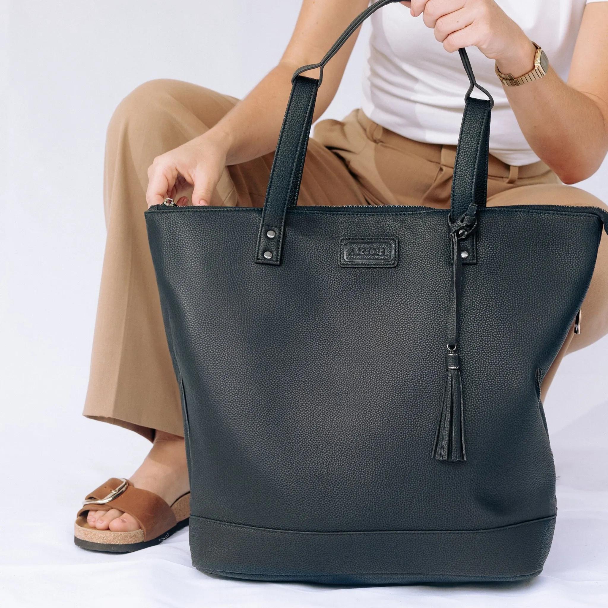 The Luxe Arch Bag - Vegan Black