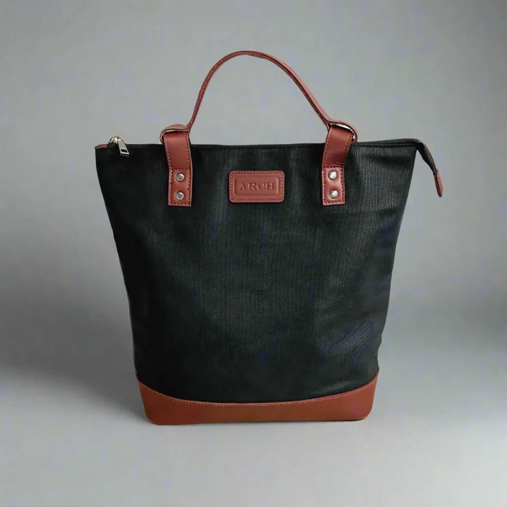 The MINI Luxe Arch Bag - Black / Tan
