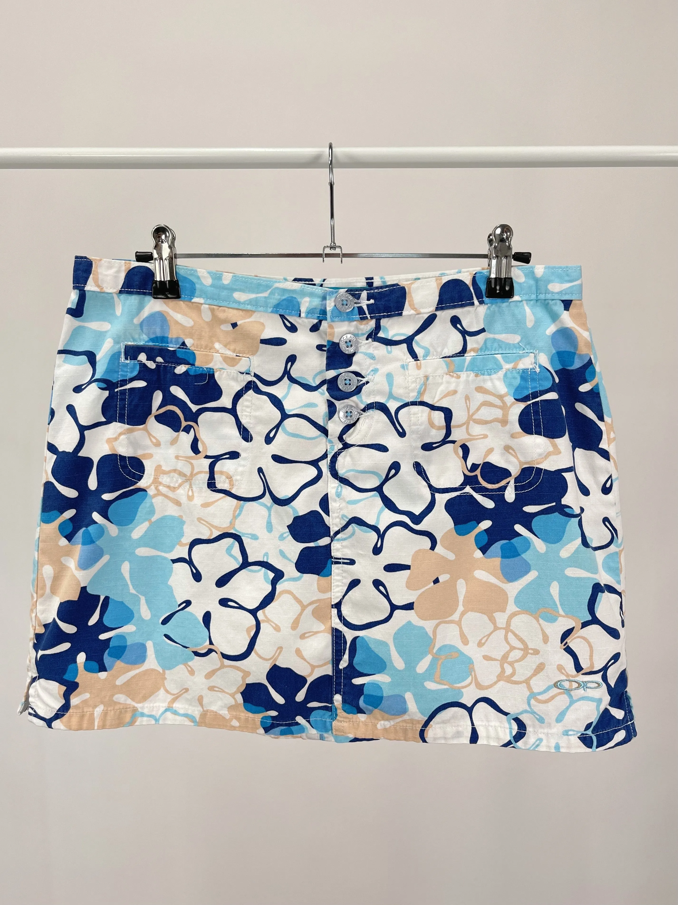 Y2K Ocean Pacific Floral Cotton Mini Skirt (S/M)